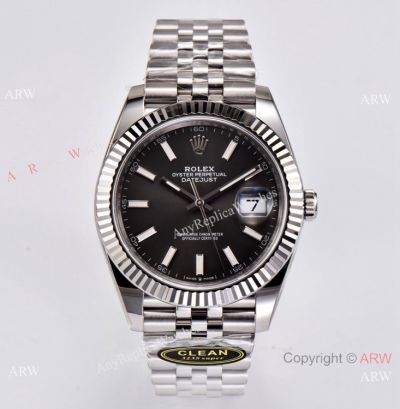 Clean Factory Rolex Datejust 41 Clean 3235 Watch 904L Steel Rhodium Grey Dial